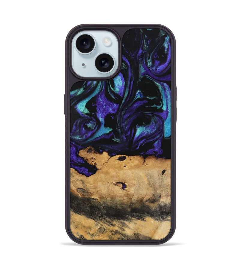 iPhone 15 Wood Phone Case - Joyous (Purple, 740949)