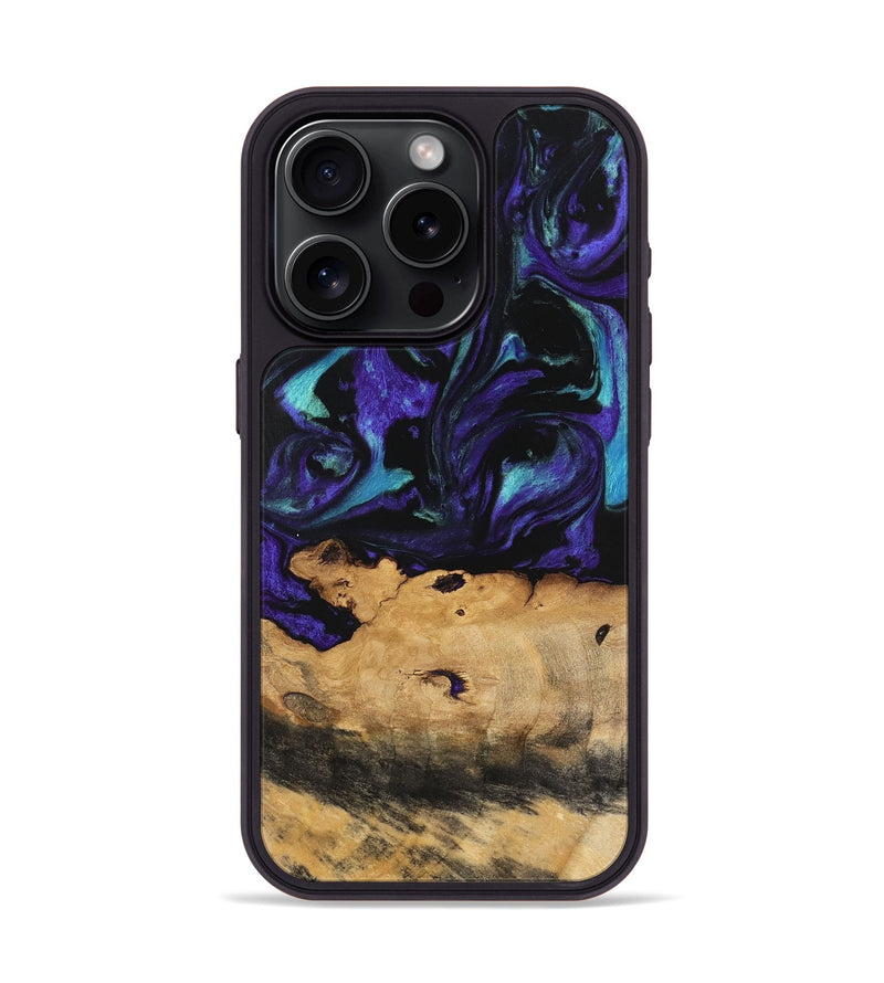 iPhone 15 Pro Wood Phone Case - Joyous (Purple, 740949)