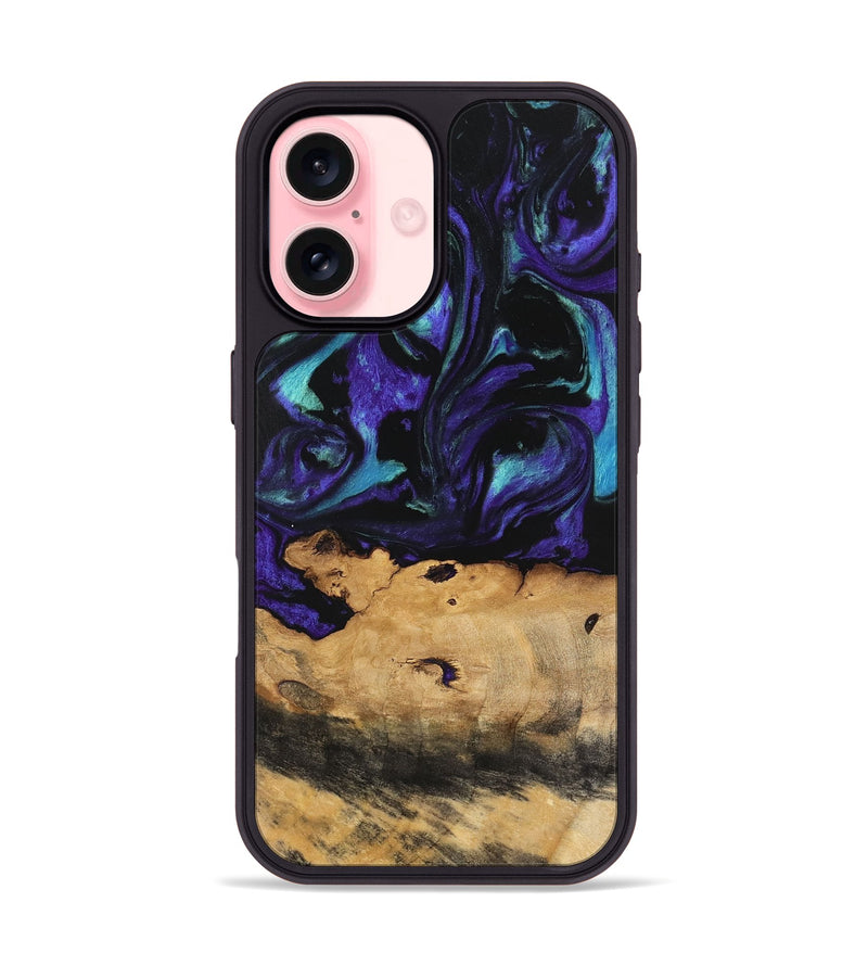 iPhone 16 Wood Phone Case - Joyous (Purple, 740949)