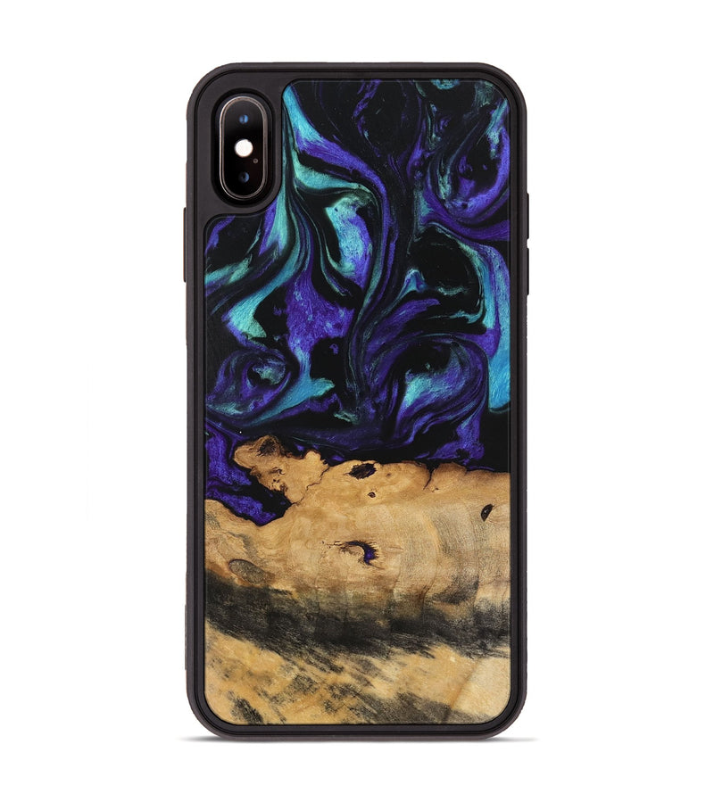 iPhone Xs Max Wood Phone Case - Joyous (Purple, 740949)