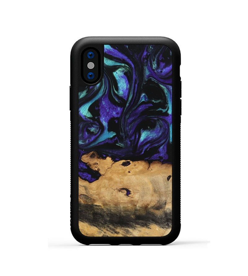 iPhone Xs Wood Phone Case - Joyous (Purple, 740949)