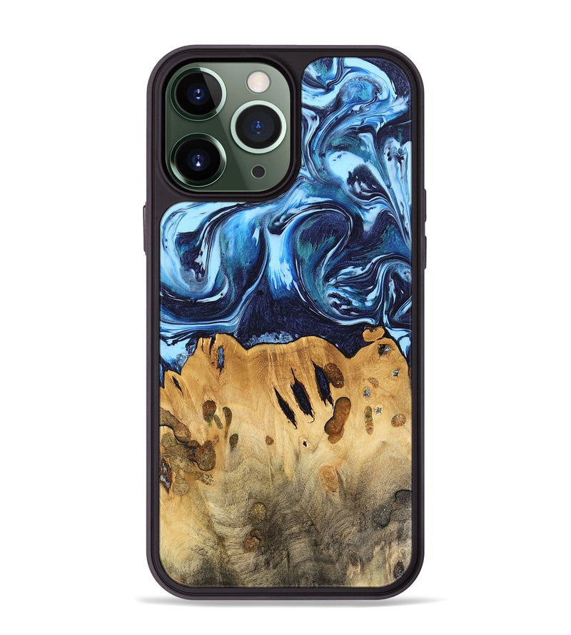 iPhone 13 Pro Max Wood Phone Case - Tresich (Blue, 740953)