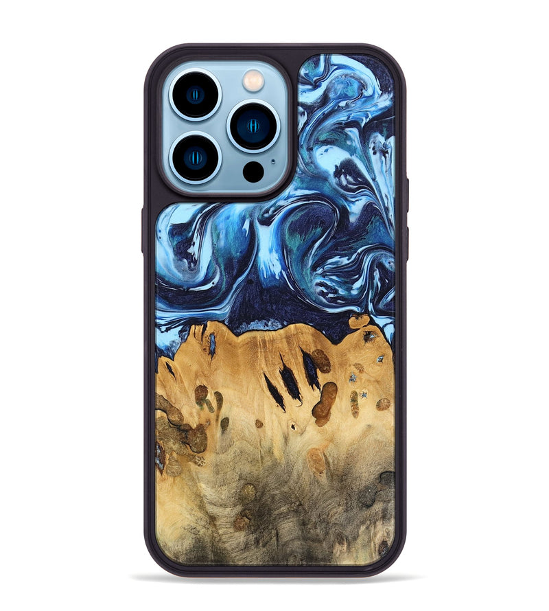 iPhone 14 Pro Max Wood Phone Case - Tresich (Blue, 740953)