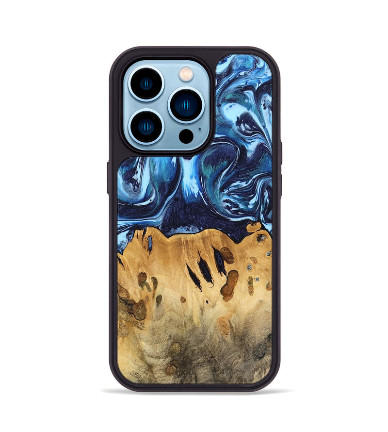 iPhone 14 Pro Wood Phone Case - Tresich (Blue, 740953)