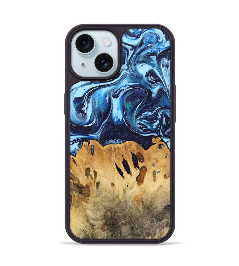 iPhone 15 Wood Phone Case - Tresich (Blue, 740953)