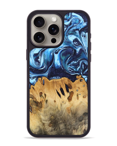 iPhone 15 Pro Max Wood Phone Case - Tresich (Blue, 740953)