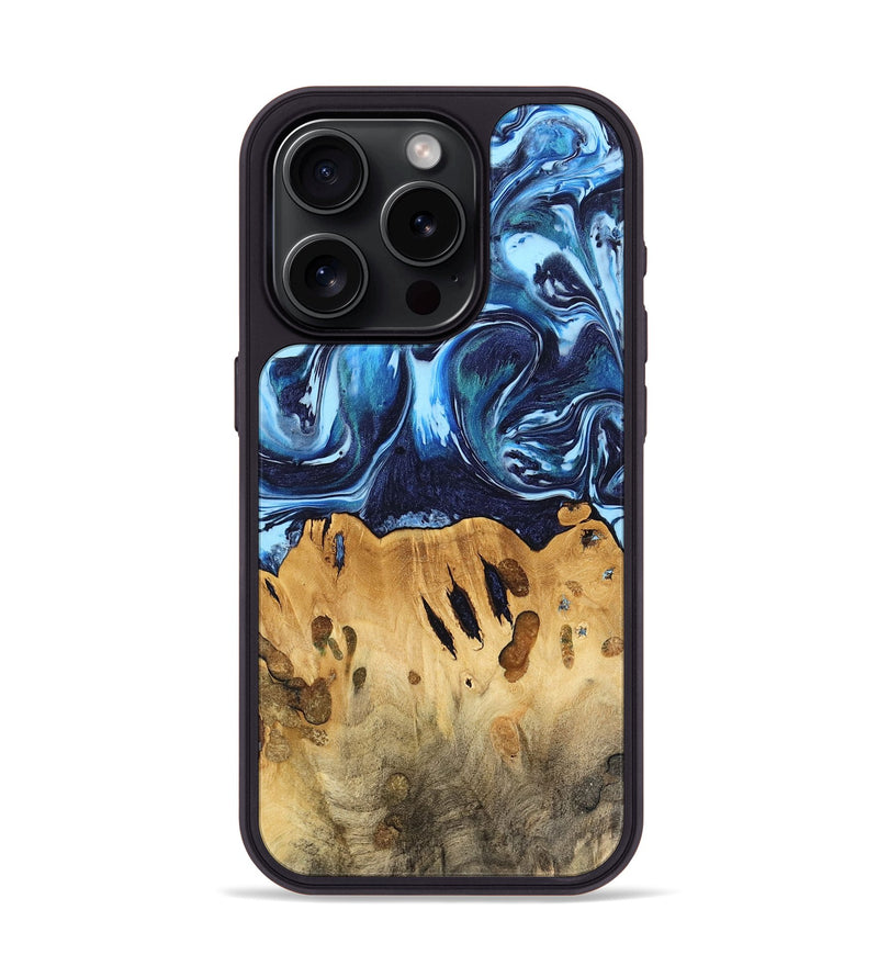 iPhone 15 Pro Wood Phone Case - Tresich (Blue, 740953)