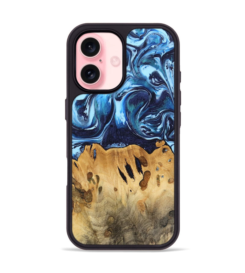 iPhone 16 Wood Phone Case - Tresich (Blue, 740953)