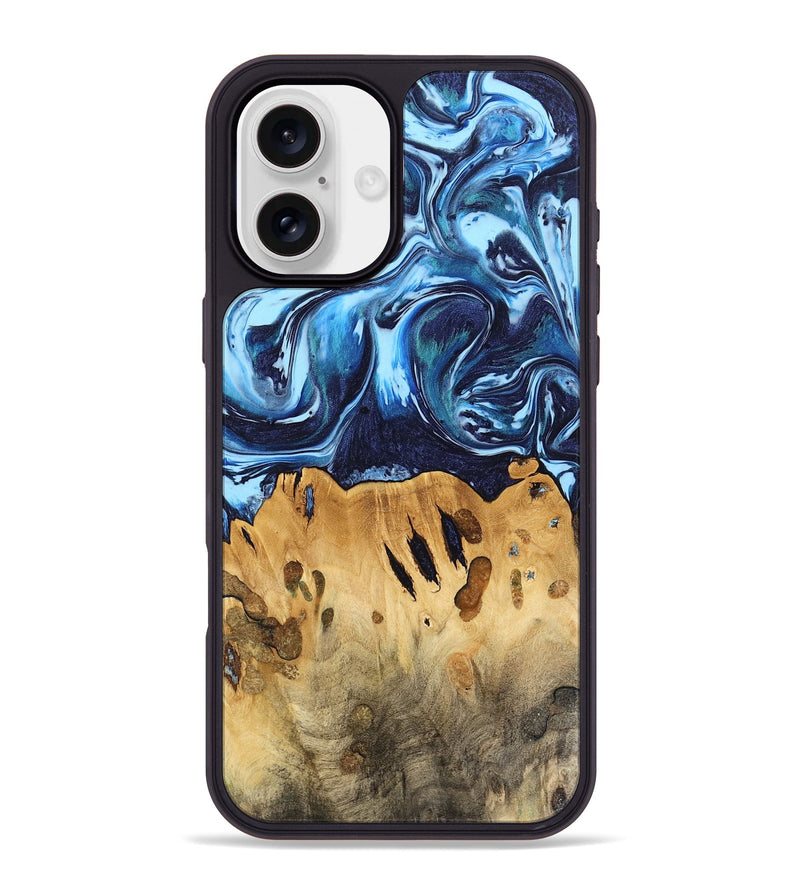 iPhone 16 Plus Wood Phone Case - Tresich (Blue, 740953)