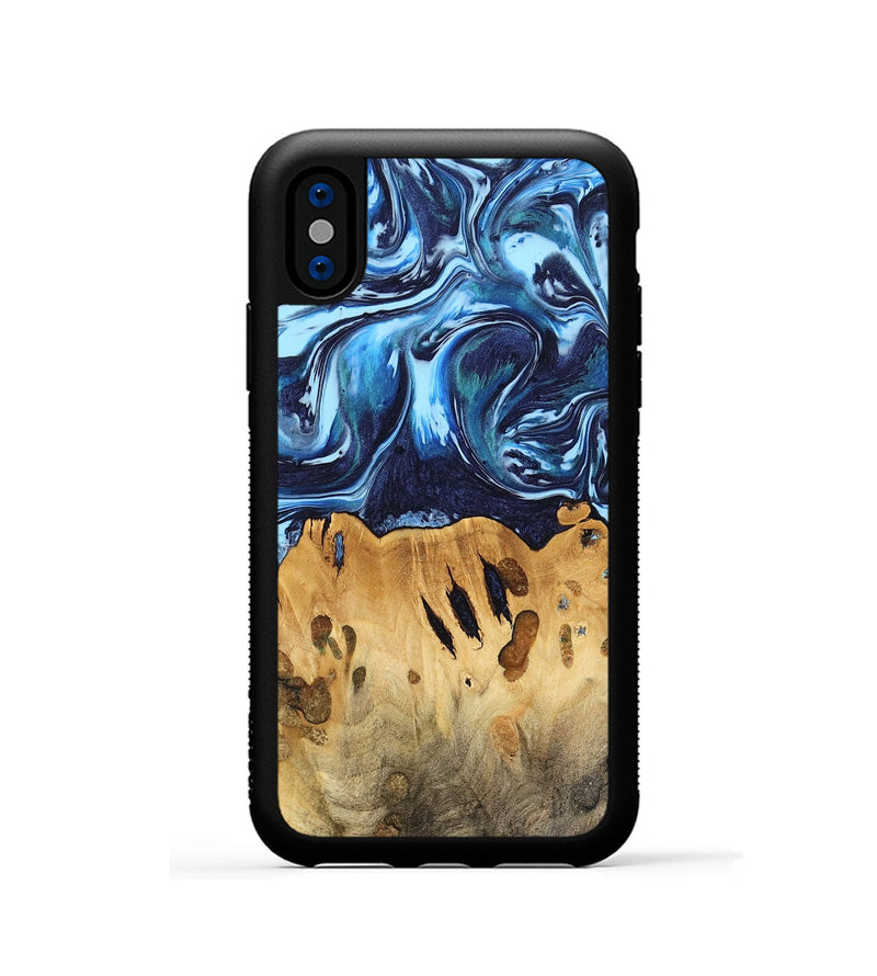 iPhone Xs Wood Phone Case - Tresich (Blue, 740953)