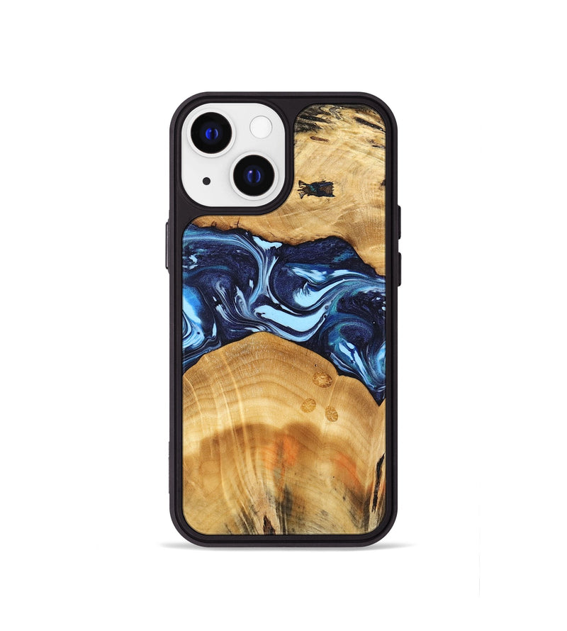 iPhone 13 mini Wood Phone Case - Kenji (Blue, 740959)