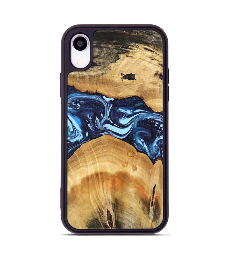 iPhone Xr Wood Phone Case - Kenji (Blue, 740959)