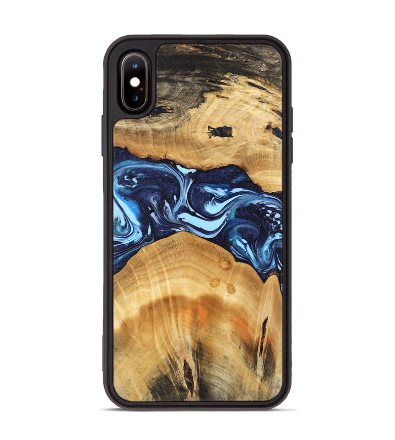 iPhone Xs Max Wood Phone Case - Kenji (Blue, 740959)