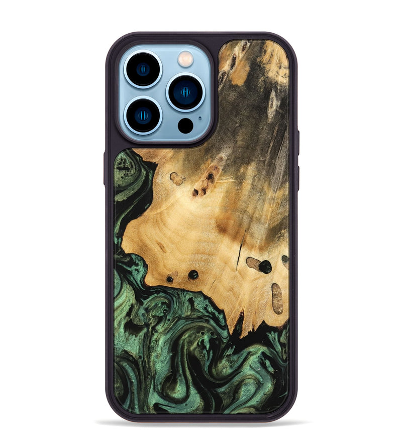 iPhone 14 Pro Max Wood Phone Case - Giza (Green, 740979)