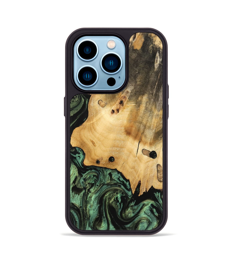 iPhone 14 Pro Wood Phone Case - Giza (Green, 740979)