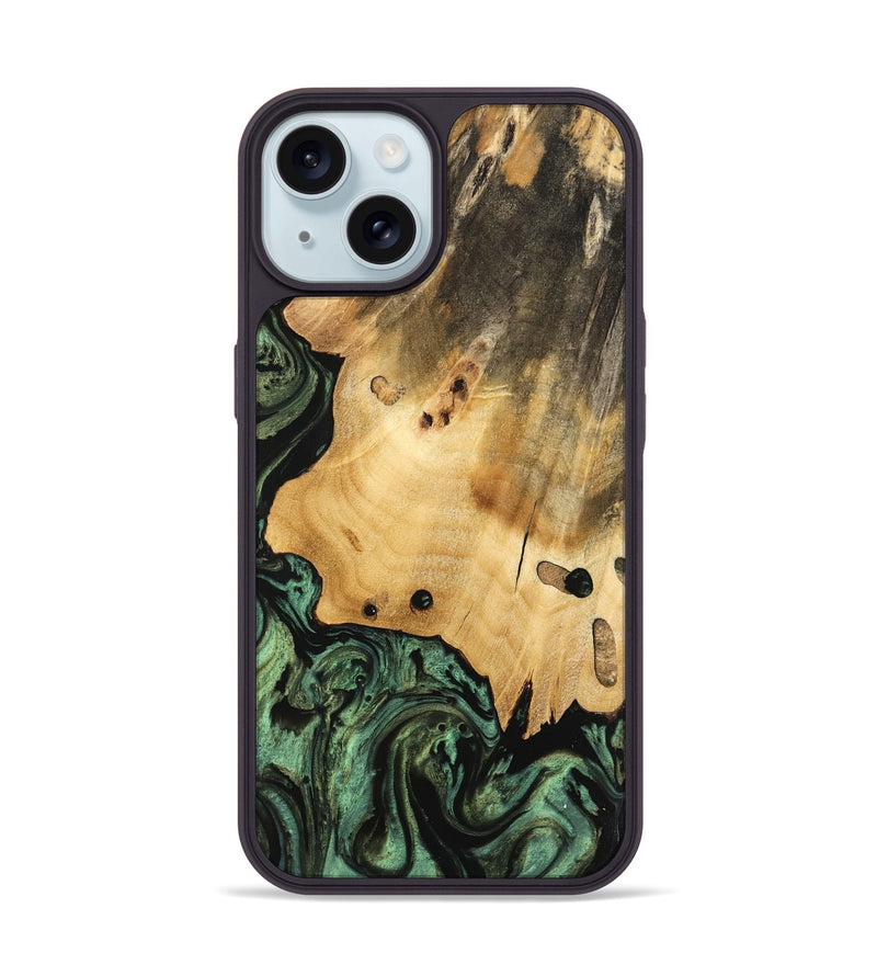 iPhone 15 Wood Phone Case - Giza (Green, 740979)