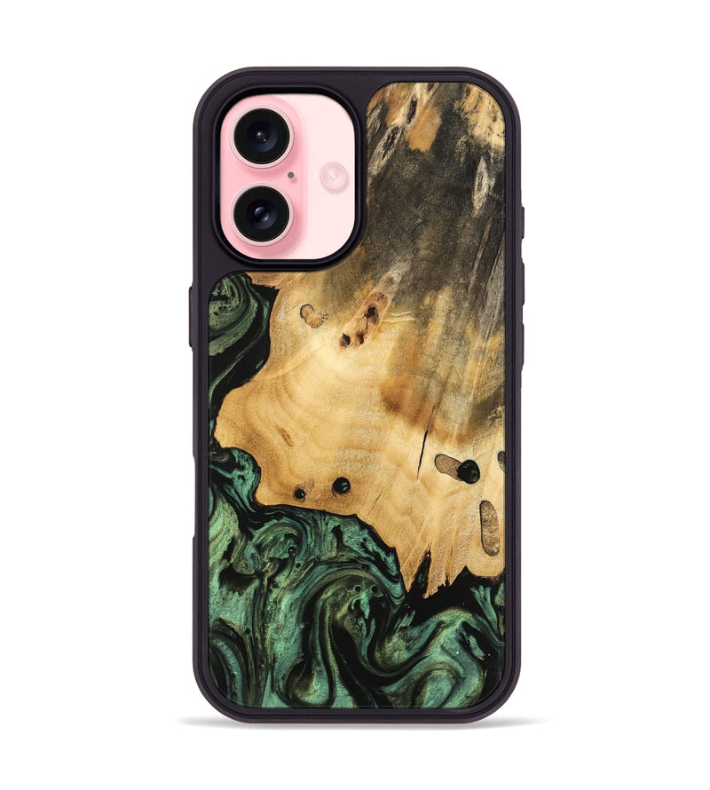 iPhone 16 Wood Phone Case - Giza (Green, 740979)