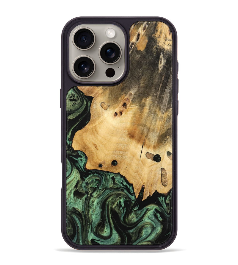 iPhone 16 Pro Max Wood Phone Case - Giza (Green, 740979)