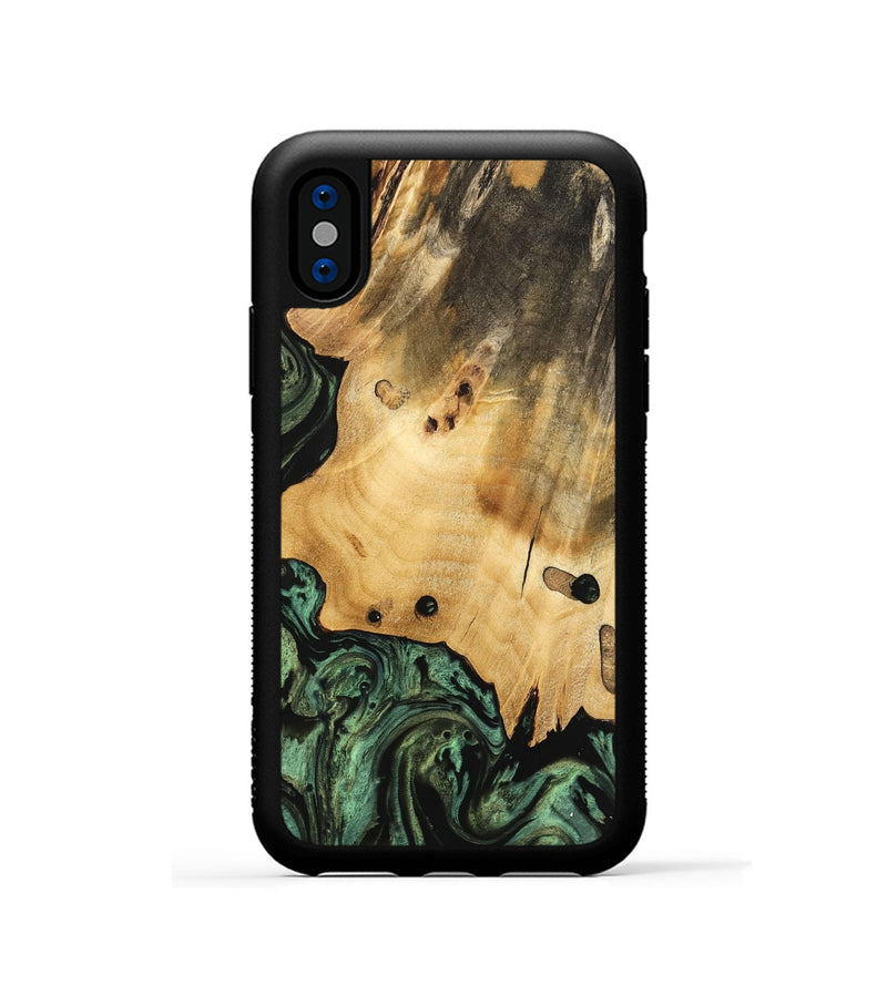 iPhone Xs Wood Phone Case - Giza (Green, 740979)