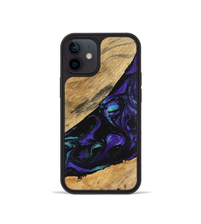 iPhone 12 mini Wood Phone Case - Cale (Purple, 740991)