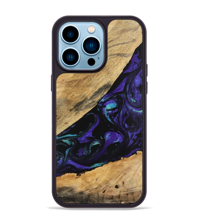 iPhone 14 Pro Max Wood Phone Case - Cale (Purple, 740991)