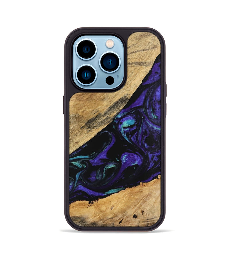 iPhone 14 Pro Wood Phone Case - Cale (Purple, 740991)