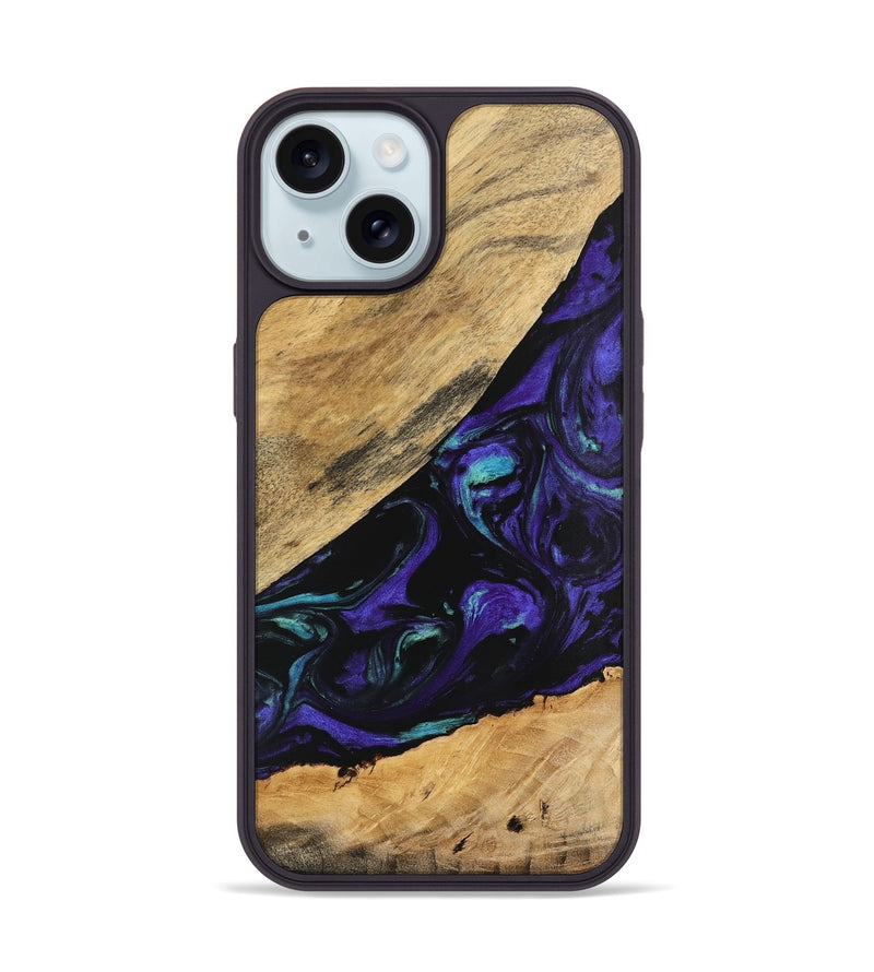 iPhone 15 Wood Phone Case - Cale (Purple, 740991)