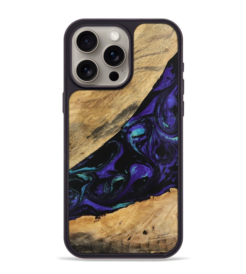 iPhone 15 Pro Max Wood Phone Case - Cale (Purple, 740991)