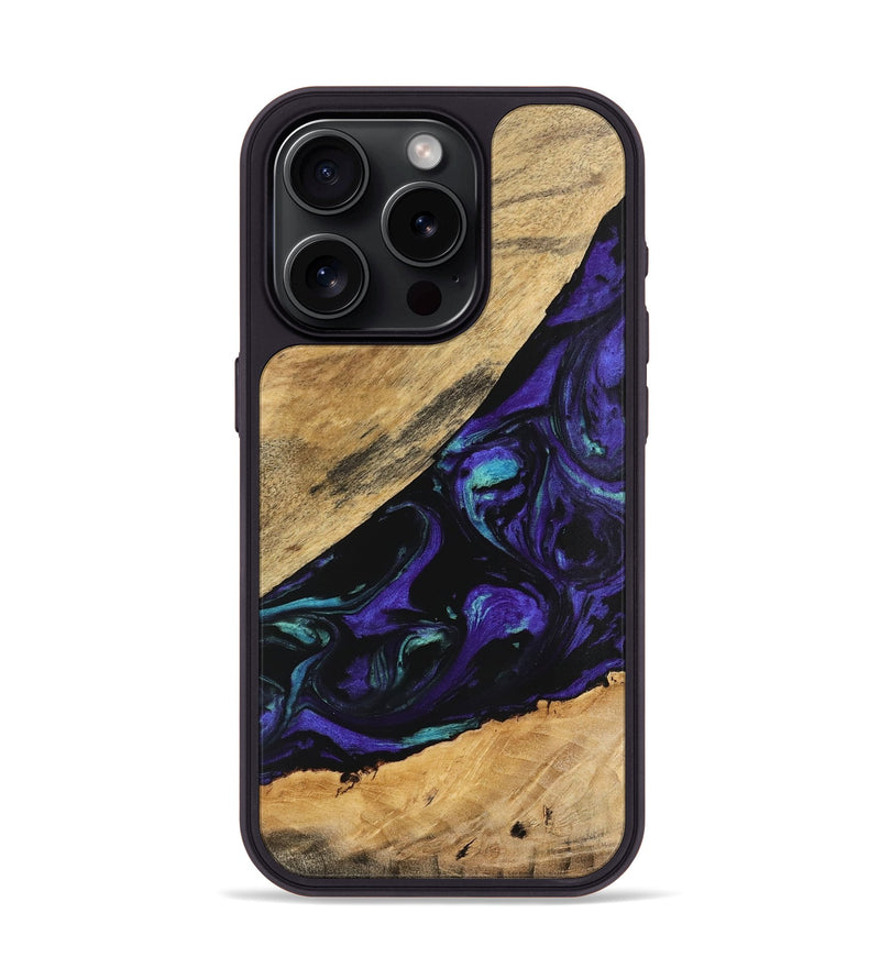 iPhone 15 Pro Wood Phone Case - Cale (Purple, 740991)