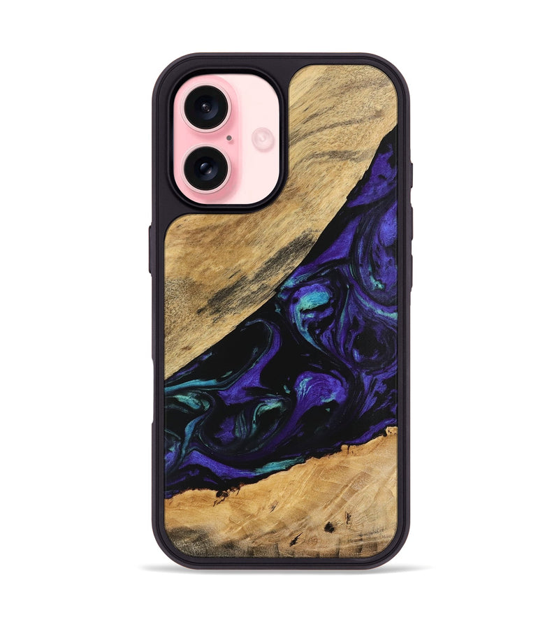 iPhone 16 Wood Phone Case - Cale (Purple, 740991)