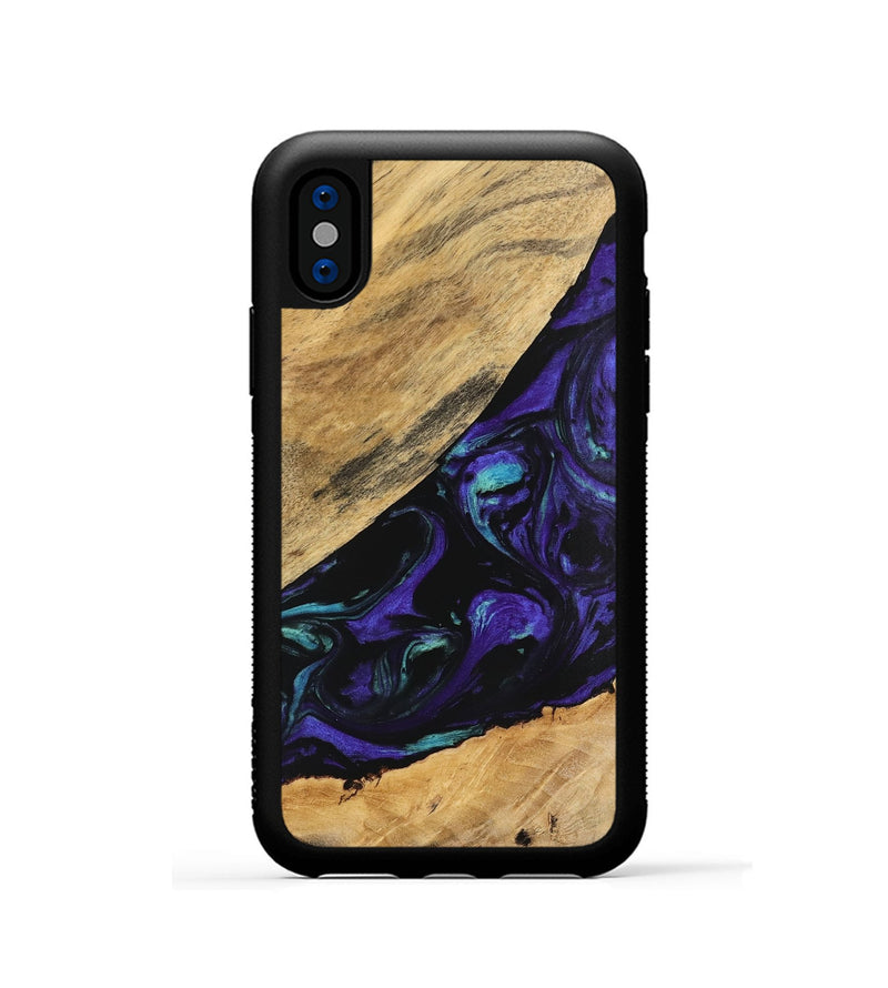 iPhone Xs Wood Phone Case - Cale (Purple, 740991)