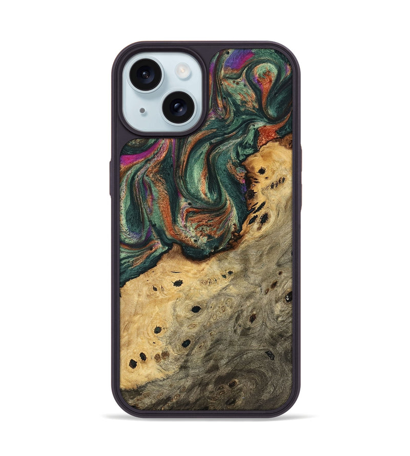 iPhone 15 Wood Phone Case - Kyla (Green, 740998)