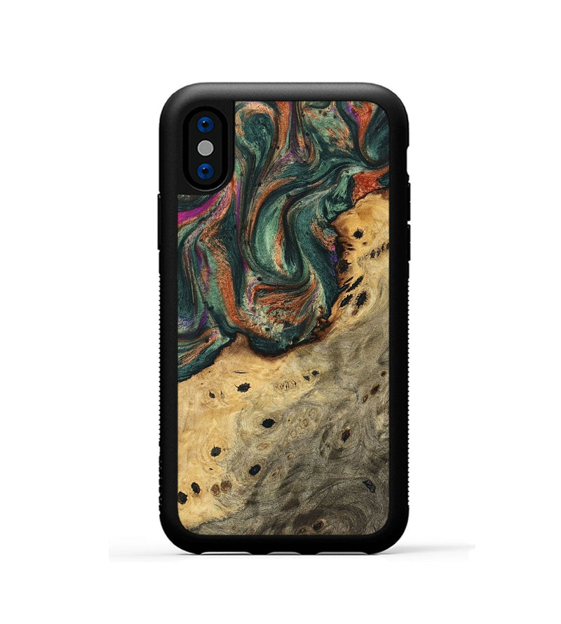 iPhone Xs Wood Phone Case - Kyla (Green, 740998)