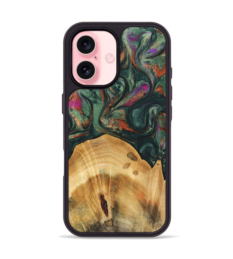 iPhone 16 Wood Phone Case - Claire (Green, 741002)