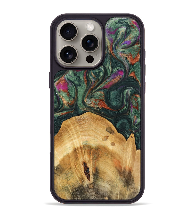 iPhone 16 Pro Max Wood Phone Case - Claire (Green, 741002)