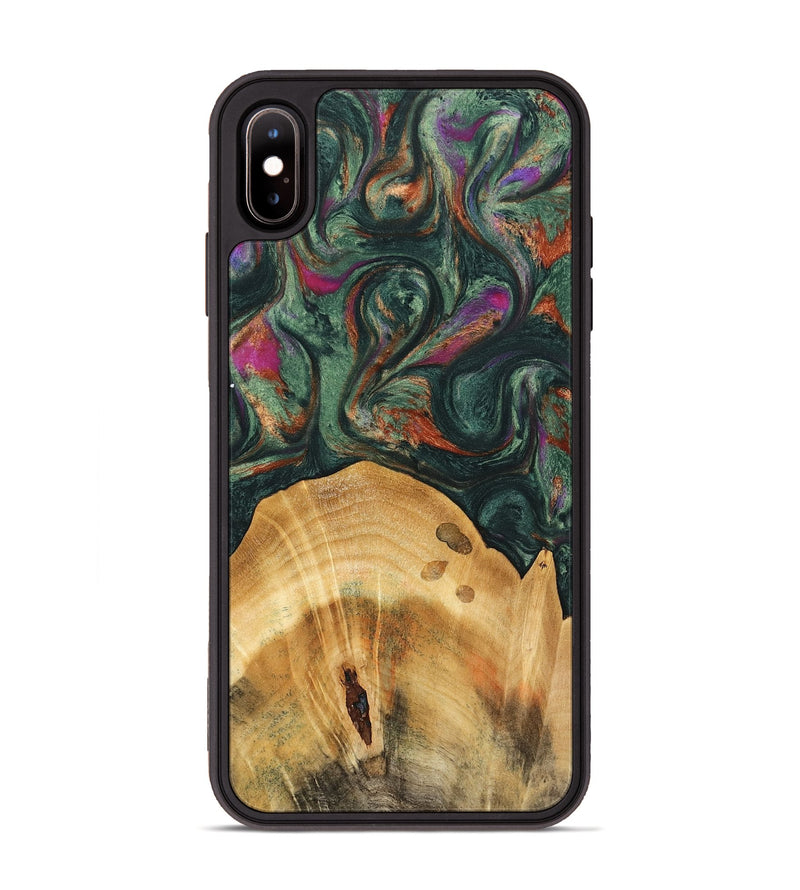 iPhone Xs Max Wood Phone Case - Claire (Green, 741002)