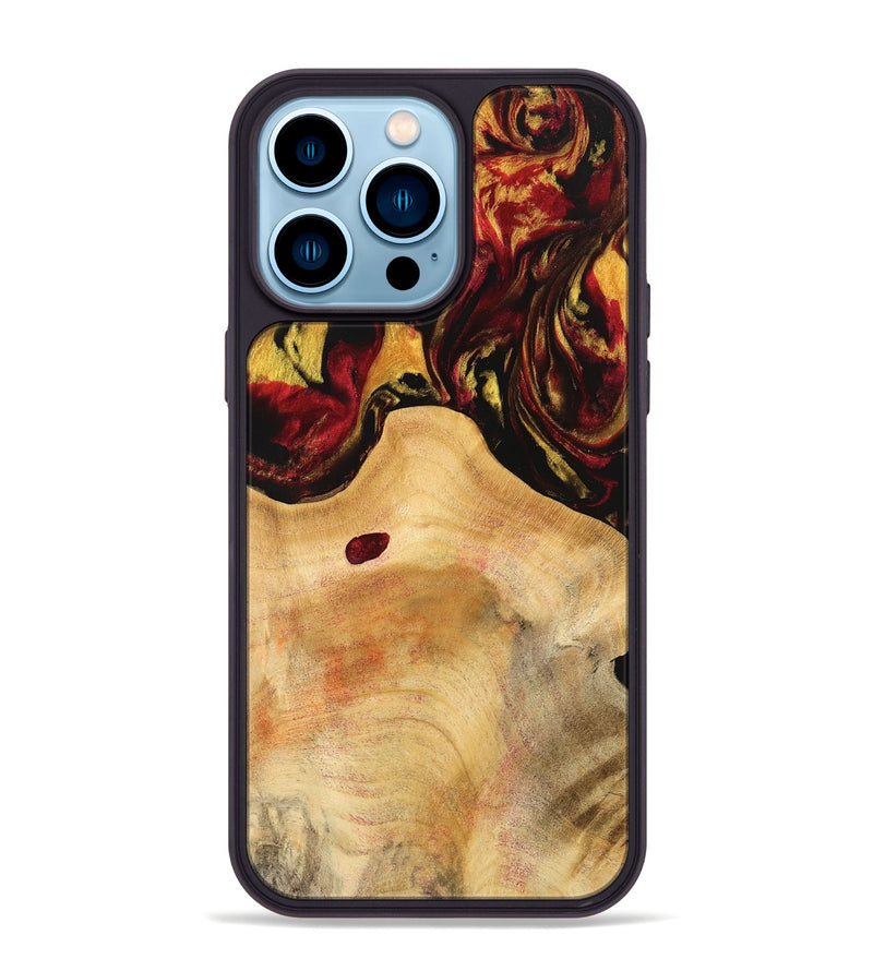 iPhone 14 Pro Max Wood Phone Case - Rudy (Red, 741003)