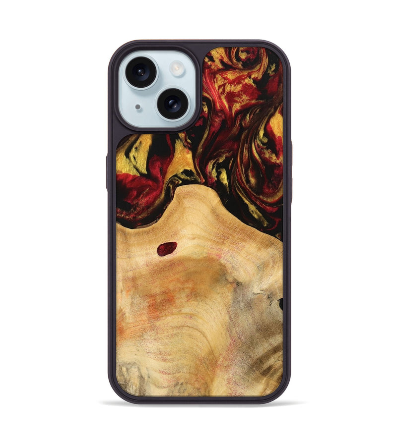 iPhone 15 Wood Phone Case - Rudy (Red, 741003)