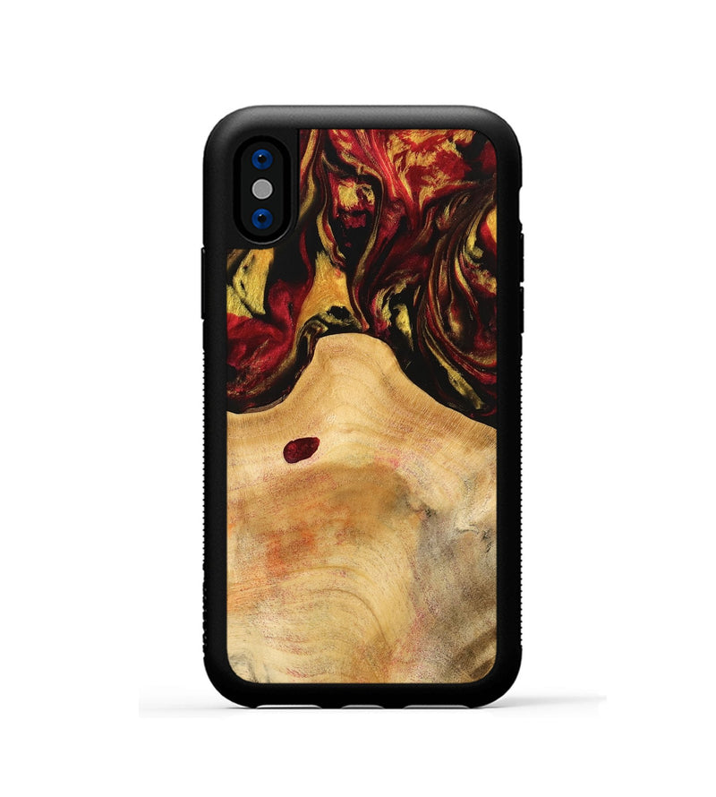 iPhone Xs Wood Phone Case - Rudy (Red, 741003)