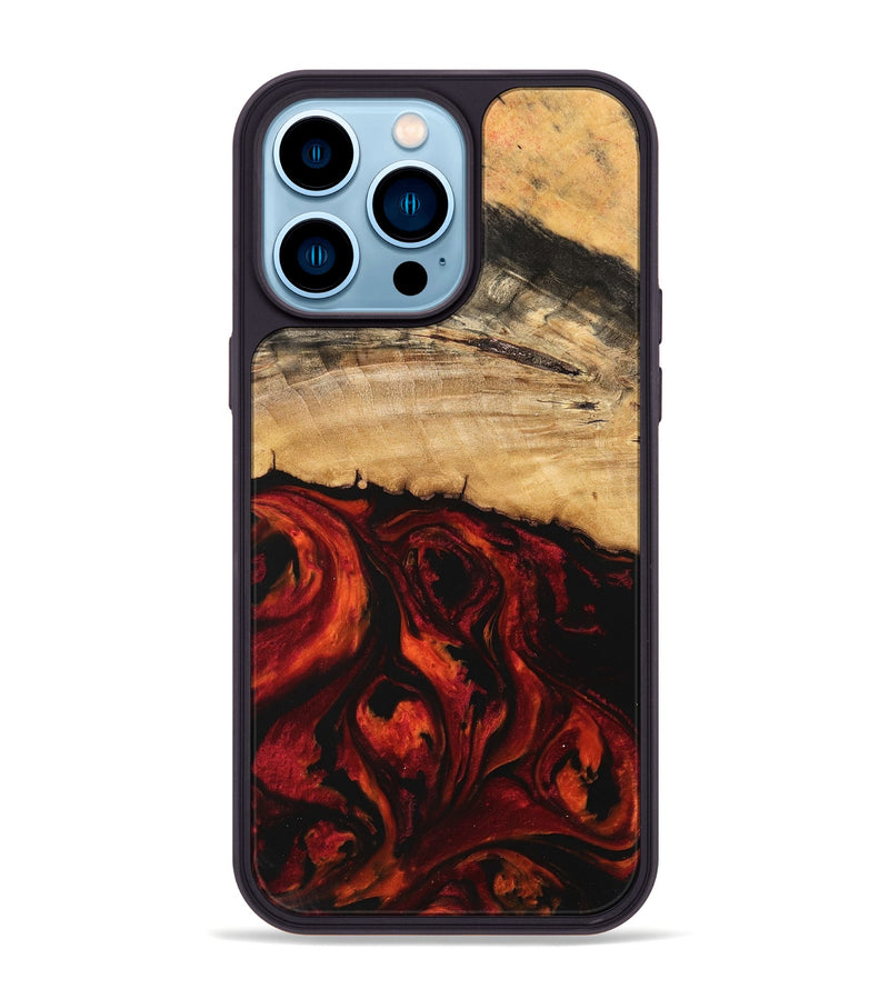 iPhone 14 Pro Max Wood Phone Case - Kizzee (Red, 741005)