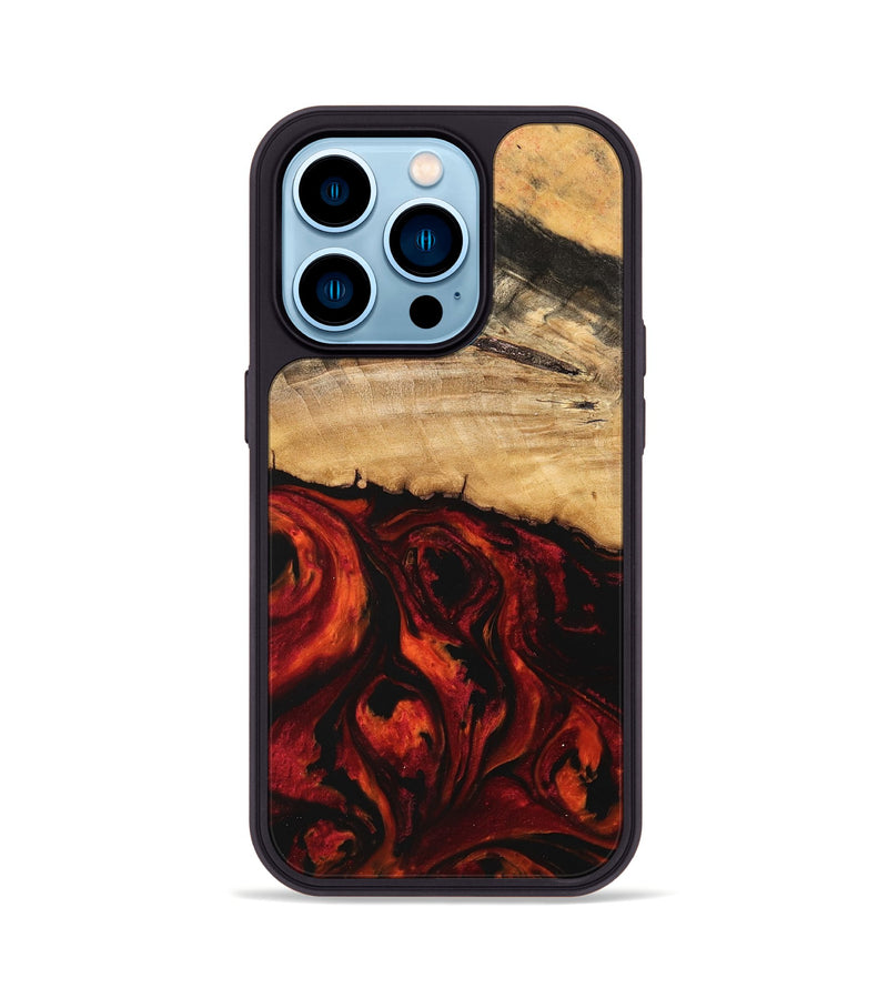 iPhone 14 Pro Wood Phone Case - Kizzee (Red, 741005)