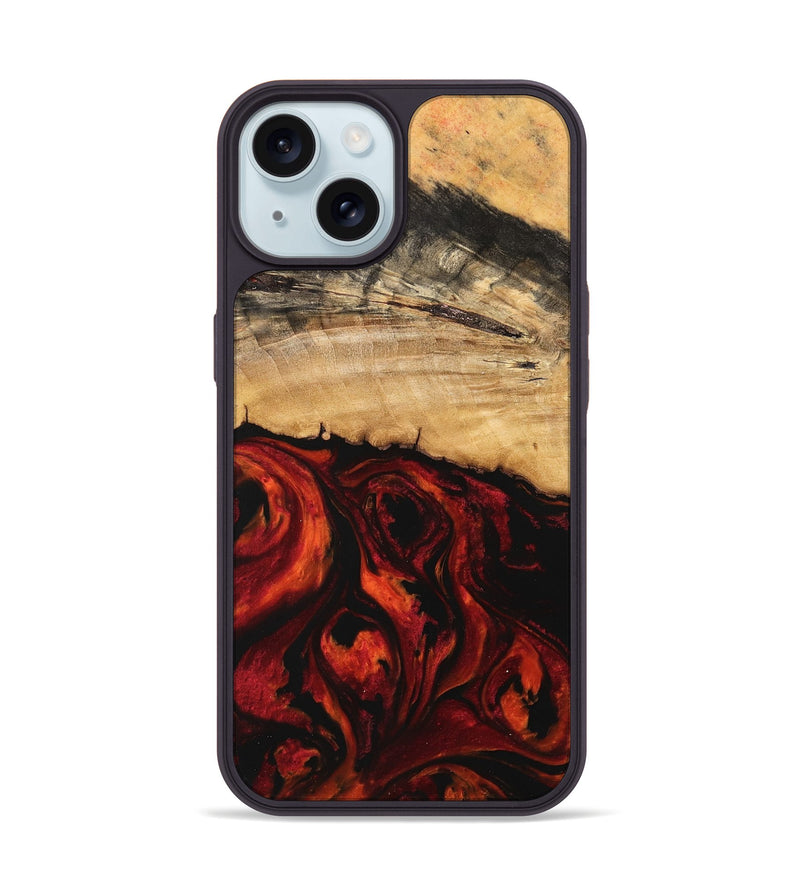 iPhone 15 Wood Phone Case - Kizzee (Red, 741005)