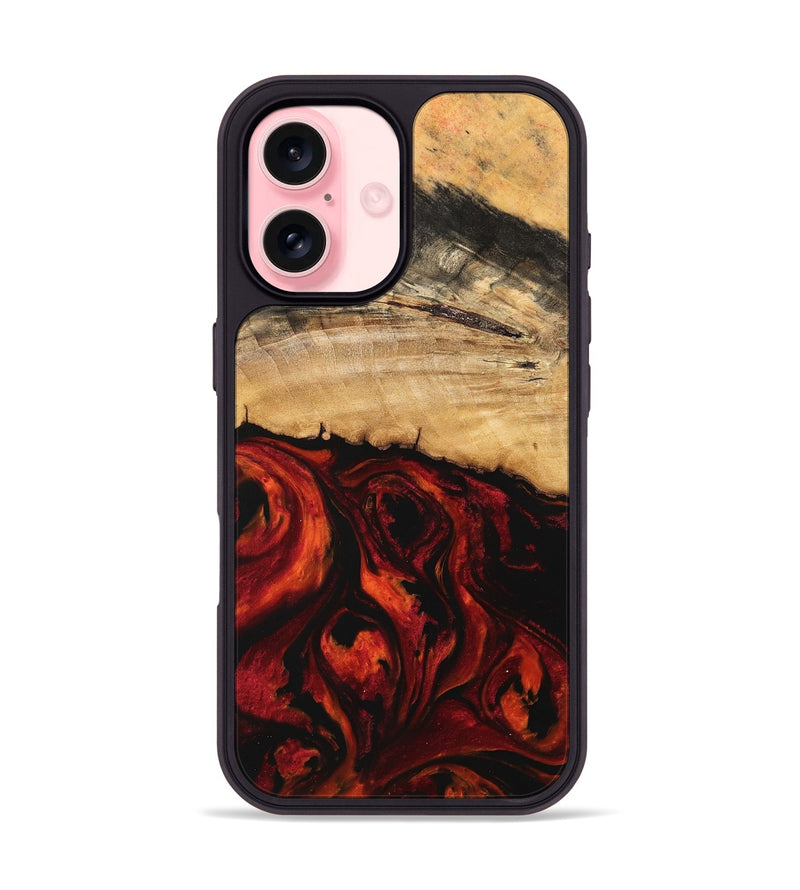 iPhone 16 Wood Phone Case - Kizzee (Red, 741005)