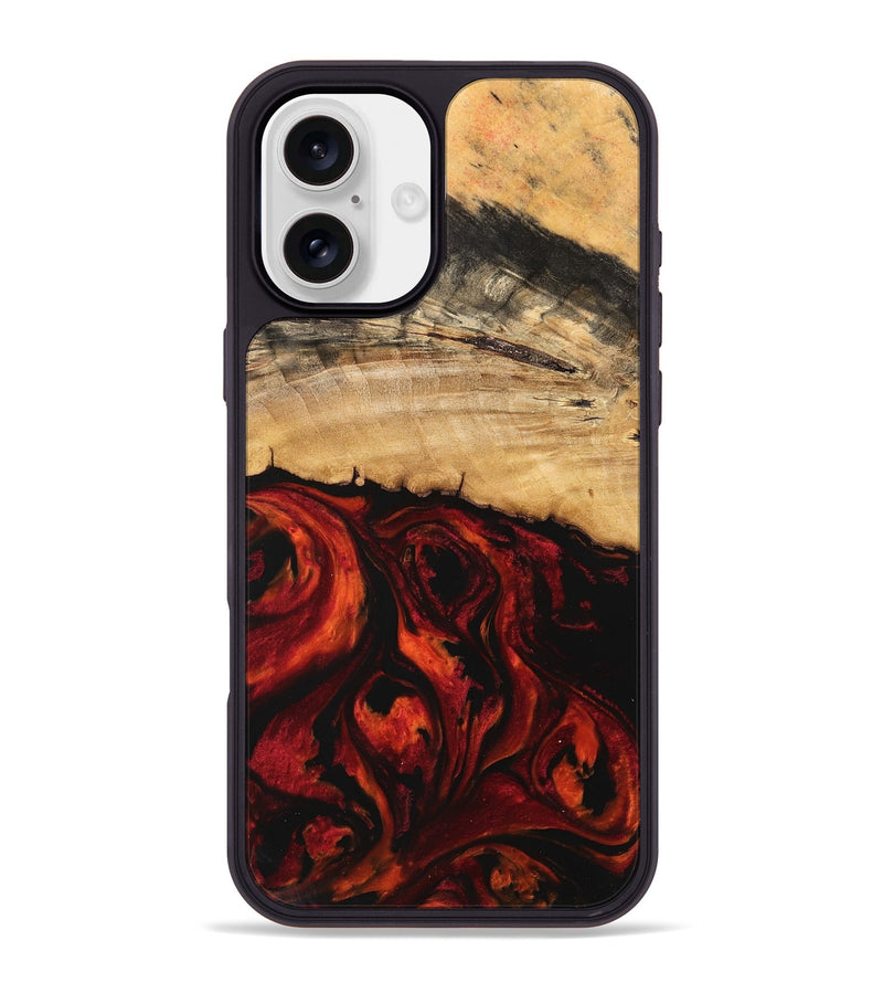 iPhone 16 Plus Wood Phone Case - Kizzee (Red, 741005)