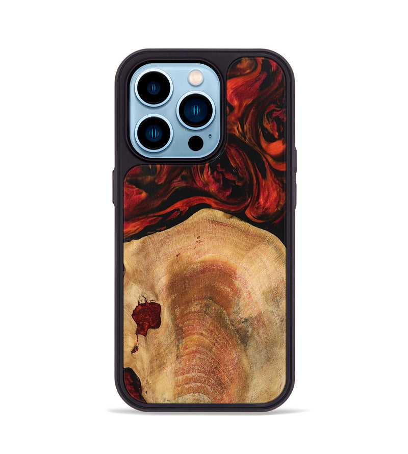 iPhone 14 Pro Wood Phone Case - Zulema (Red, 741007)