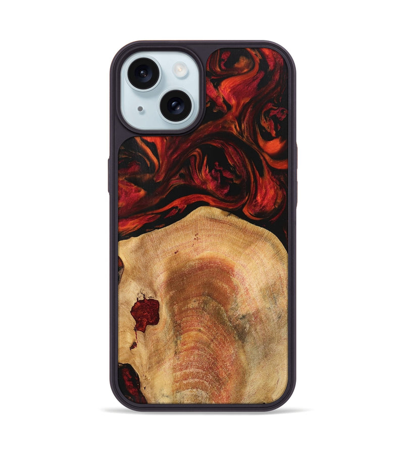 iPhone 15 Wood Phone Case - Zulema (Red, 741007)