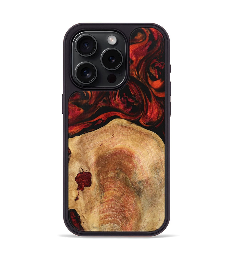 iPhone 15 Pro Wood Phone Case - Zulema (Red, 741007)