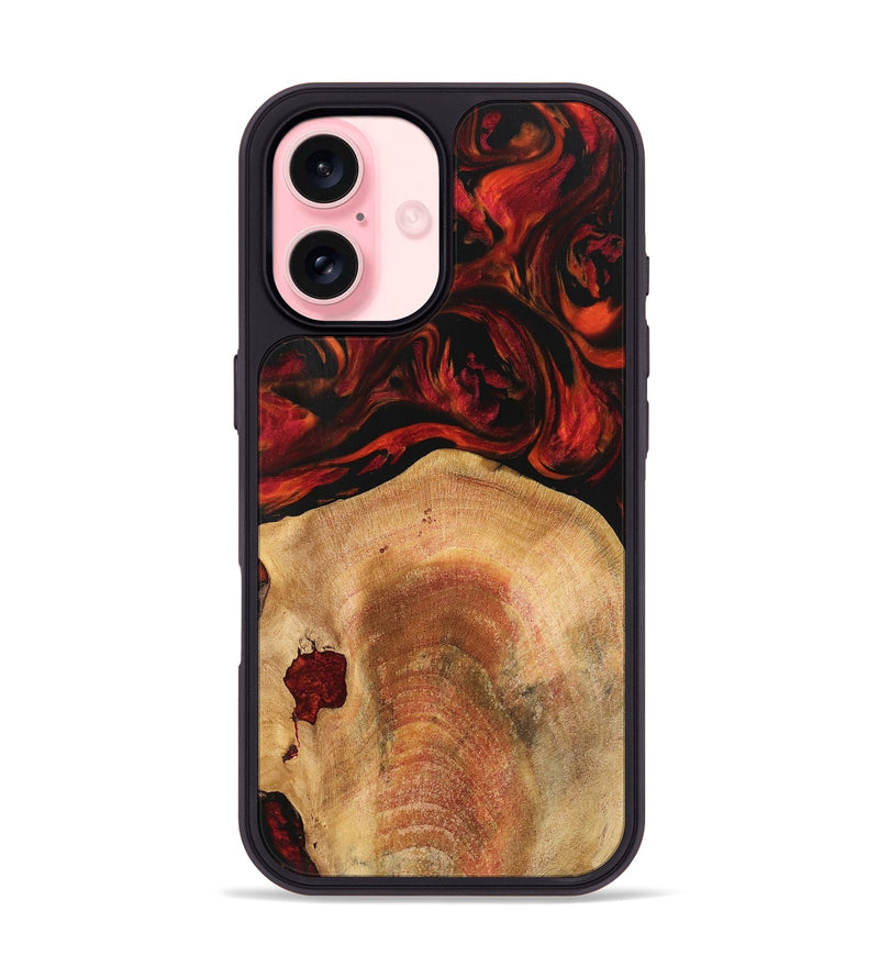 iPhone 16 Wood Phone Case - Zulema (Red, 741007)