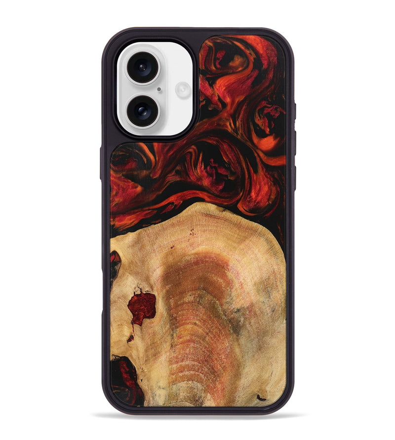 iPhone 16 Plus Wood Phone Case - Zulema (Red, 741007)