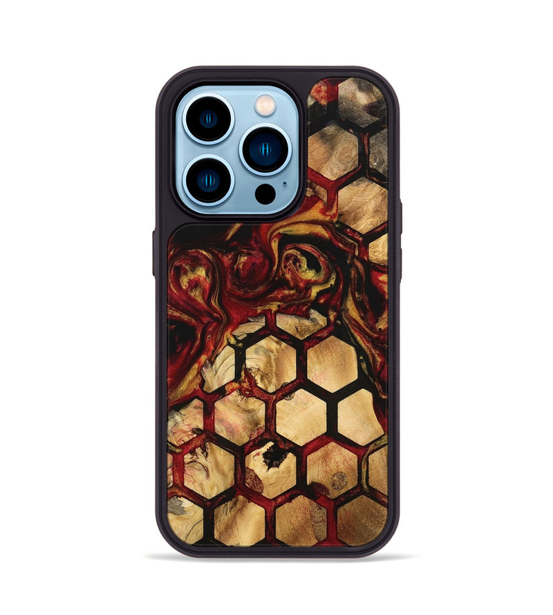 iPhone 14 Pro Wood Phone Case - Rozalie (Pattern, 741016)